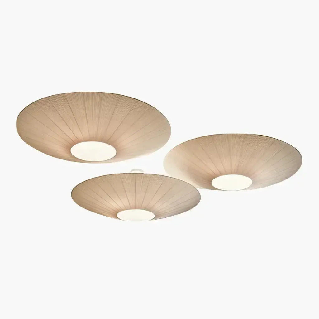Plafonnier Dôme en Tissu Blanc ou Beige | Lota