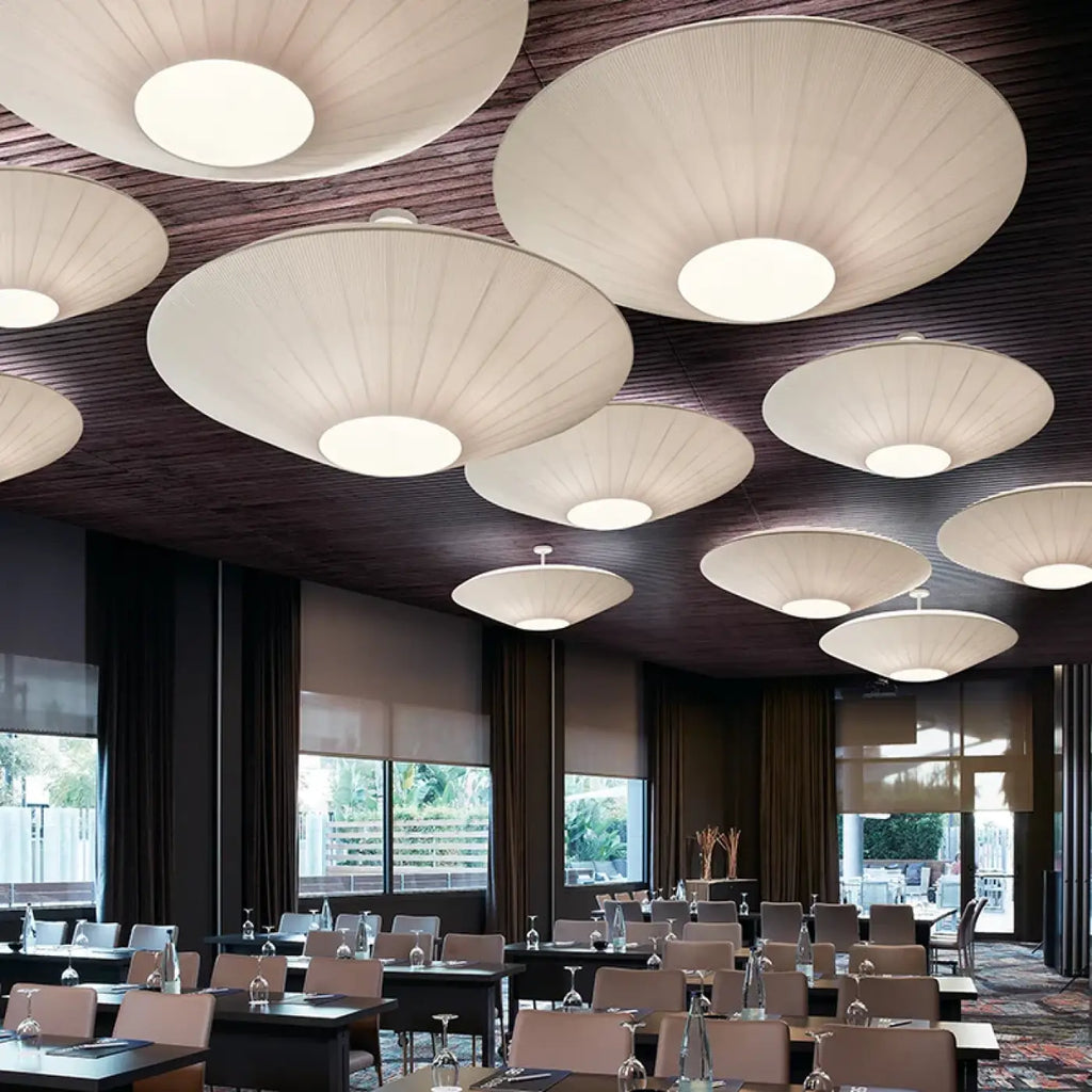 Plafonnier Rond Effet Tissu Lumineux | Ota
