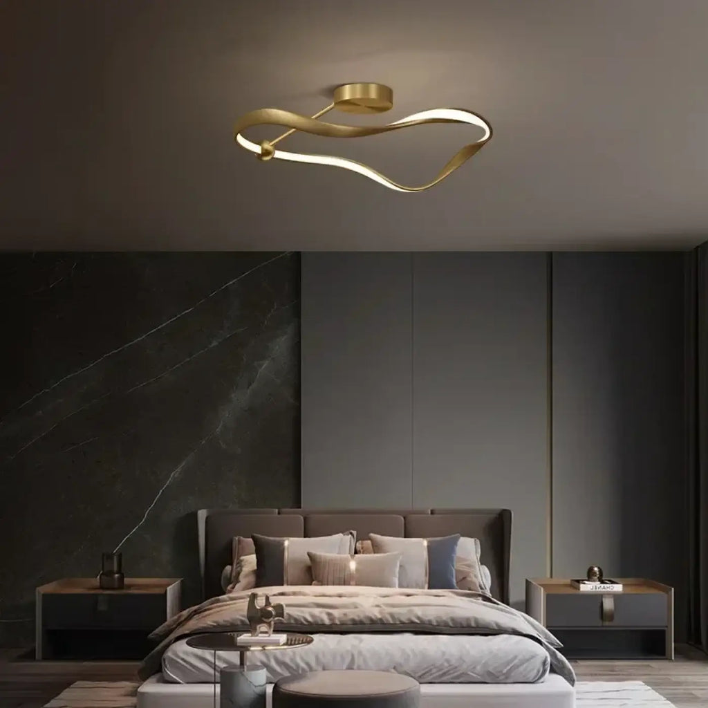 Plafonnier Doré Design Moderne | Fari
