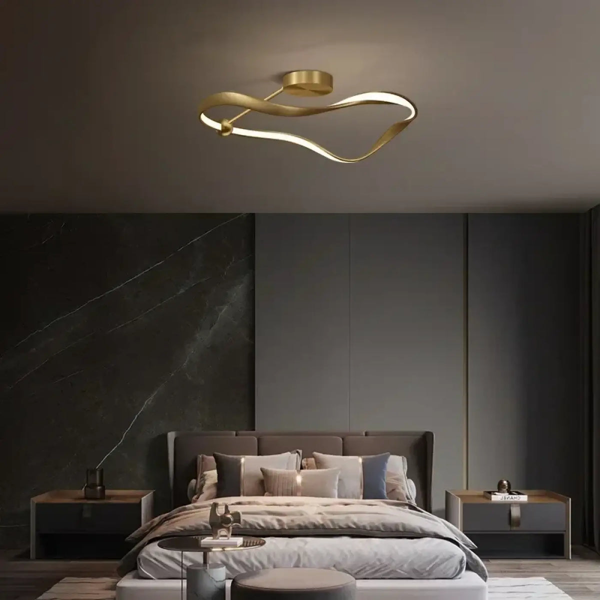 Plafonnier Doré Design Moderne | Fari