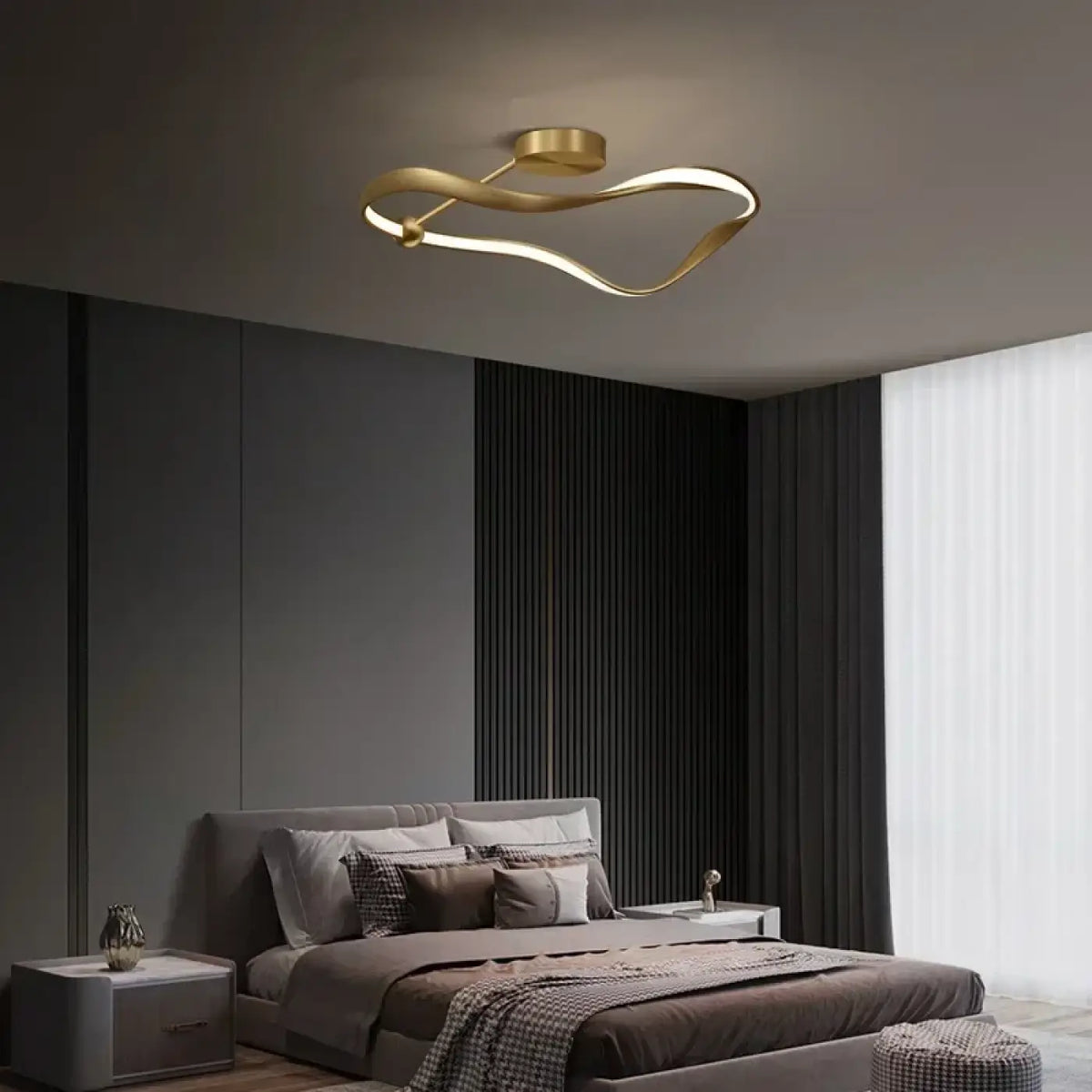 Plafonnier Doré Design Moderne | Fari