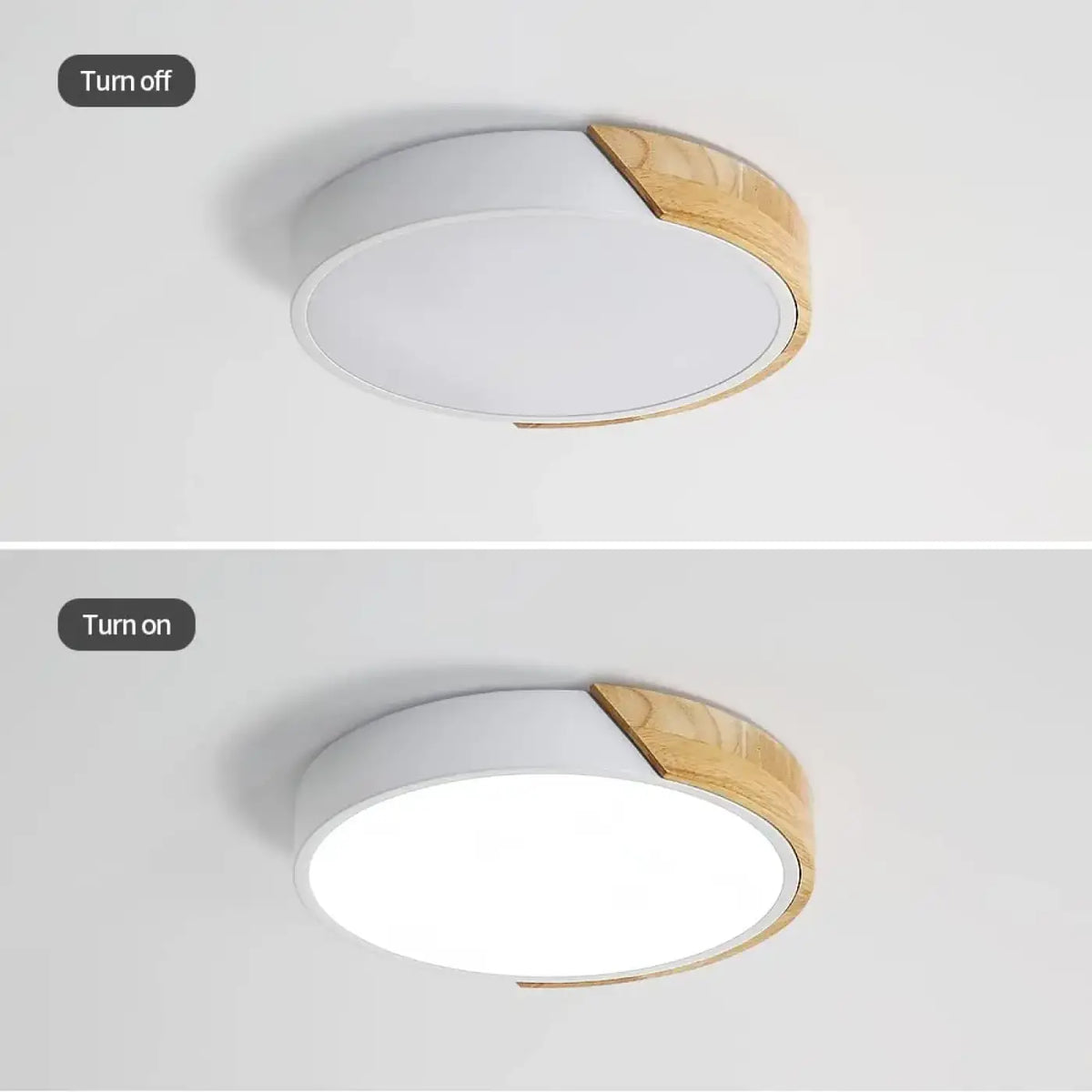 Plafonnier LED Bois et Blanc Scandinave | Zosa