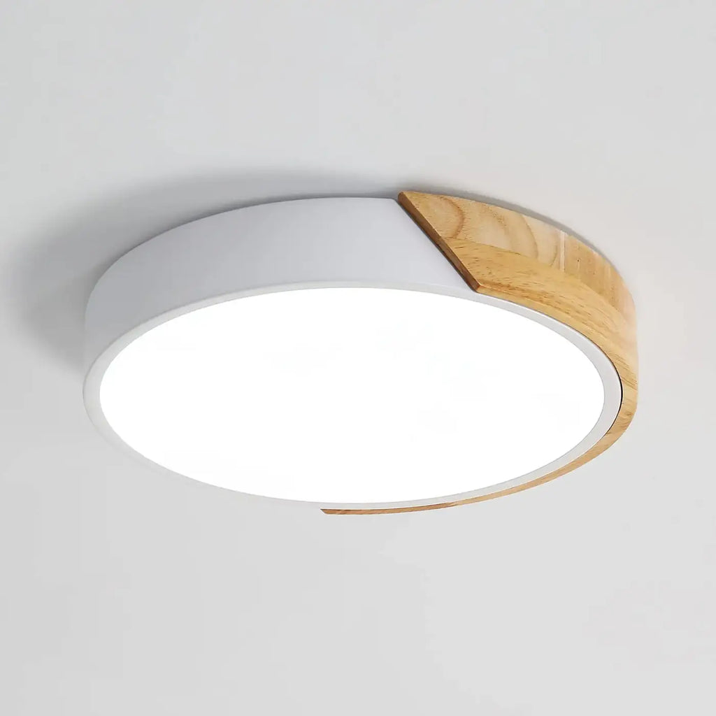 Plafonnier LED Bois et Blanc Scandinave | Zosa