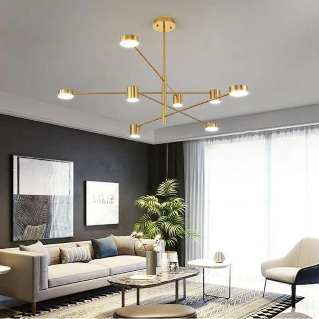 Plafonnier LED Design Noir et Doré | Hari