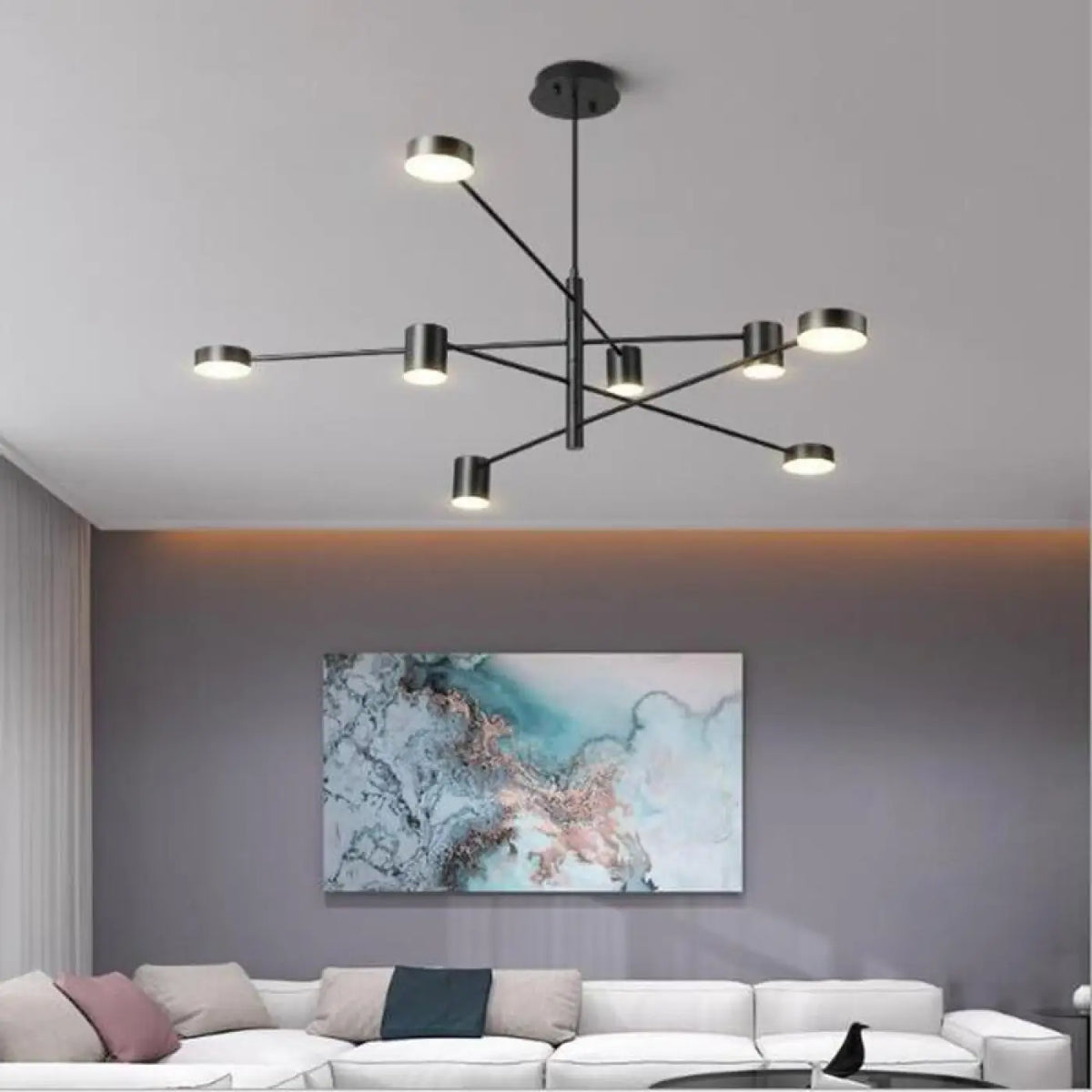 Plafonnier LED Design Noir et Doré | Hari