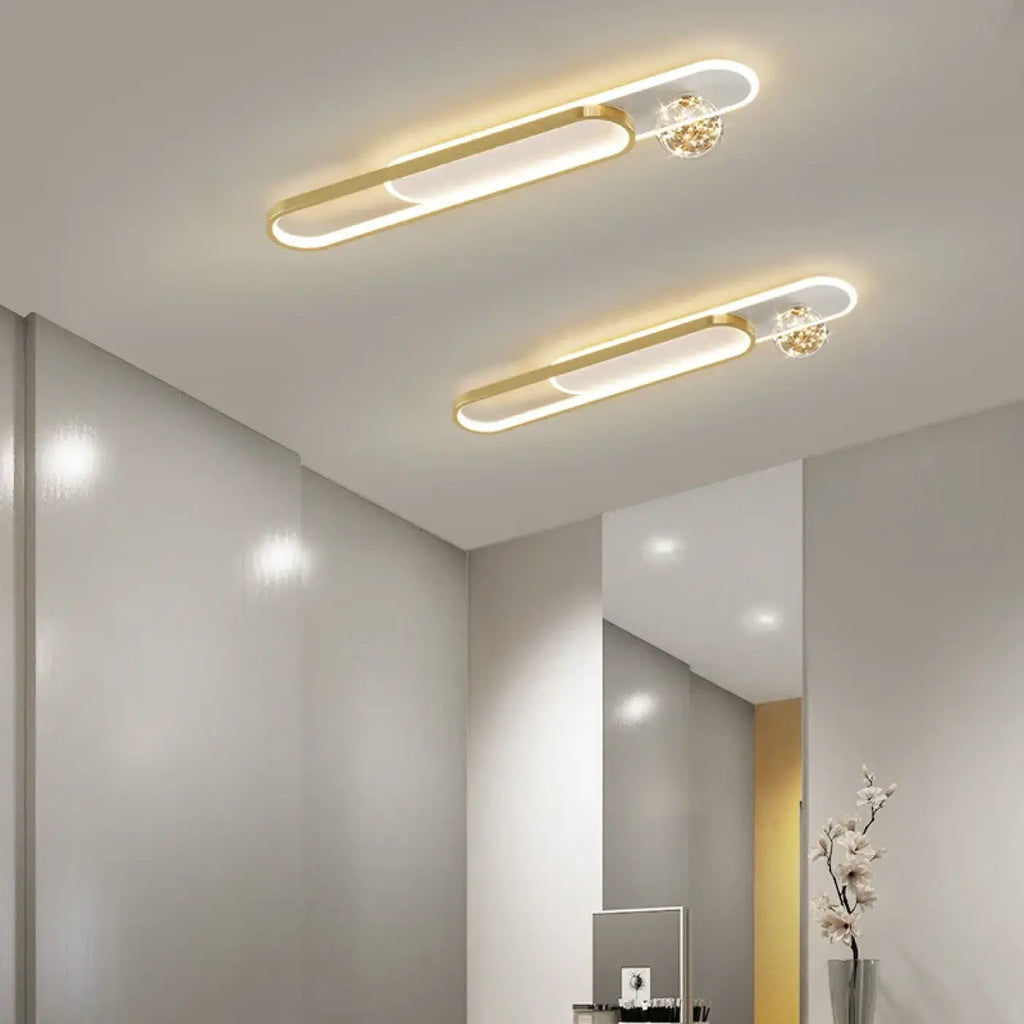 Plafonnier LED Ovale Doré | Luka
