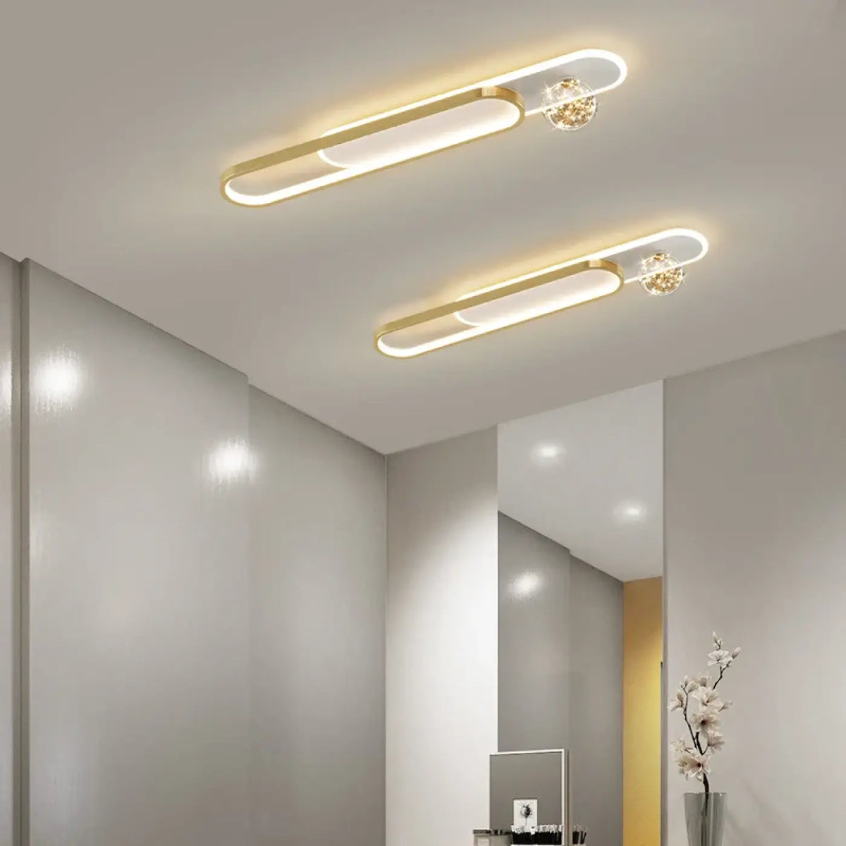 Plafonnier LED Ovale Doré | Luka