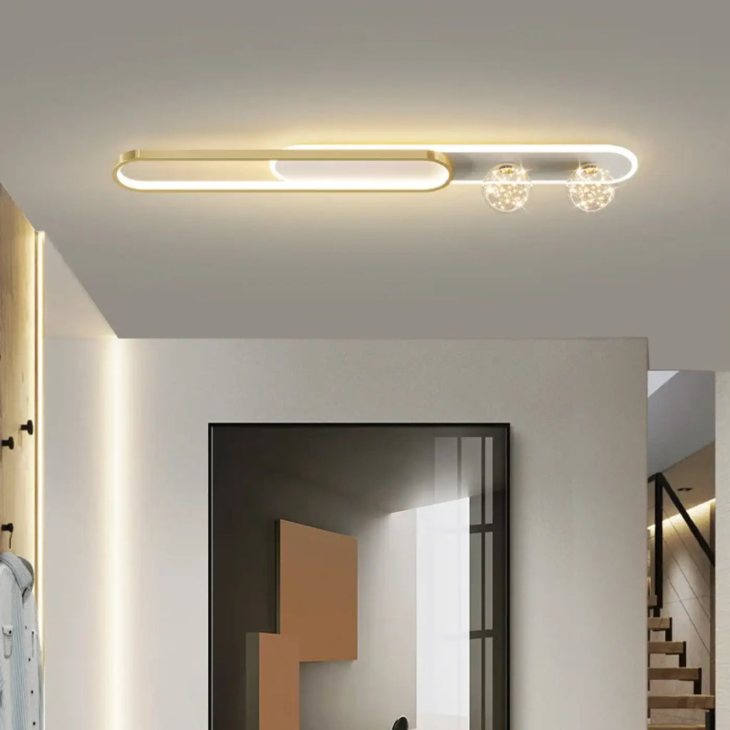 Plafonnier LED Ovale Doré | Luka