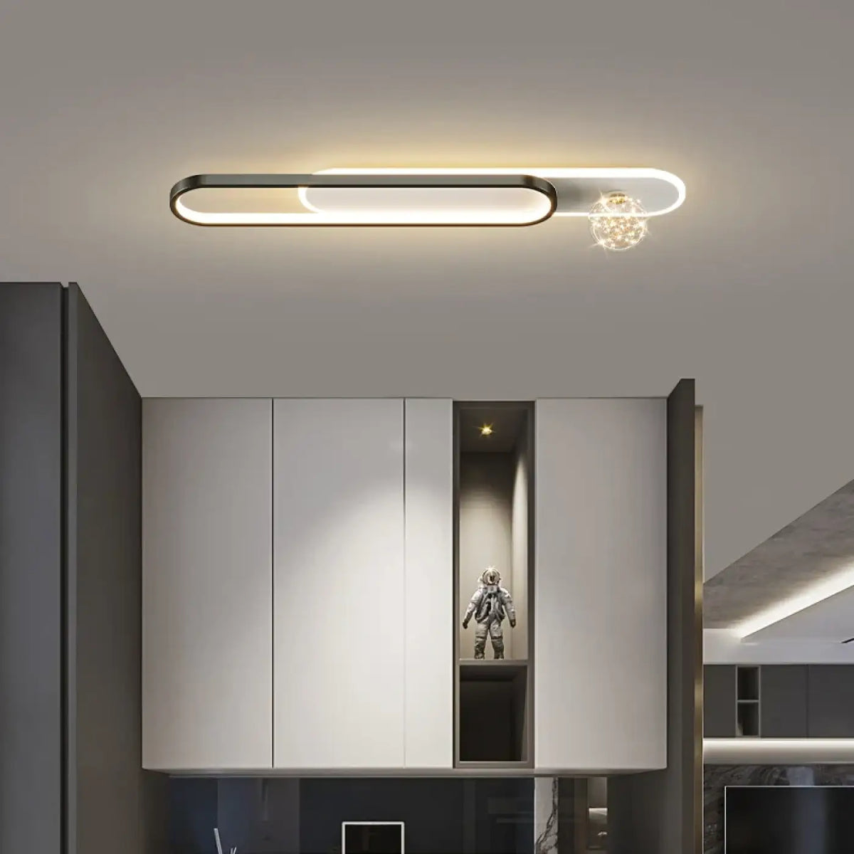 Plafonnier LED Ovale Doré | Luka