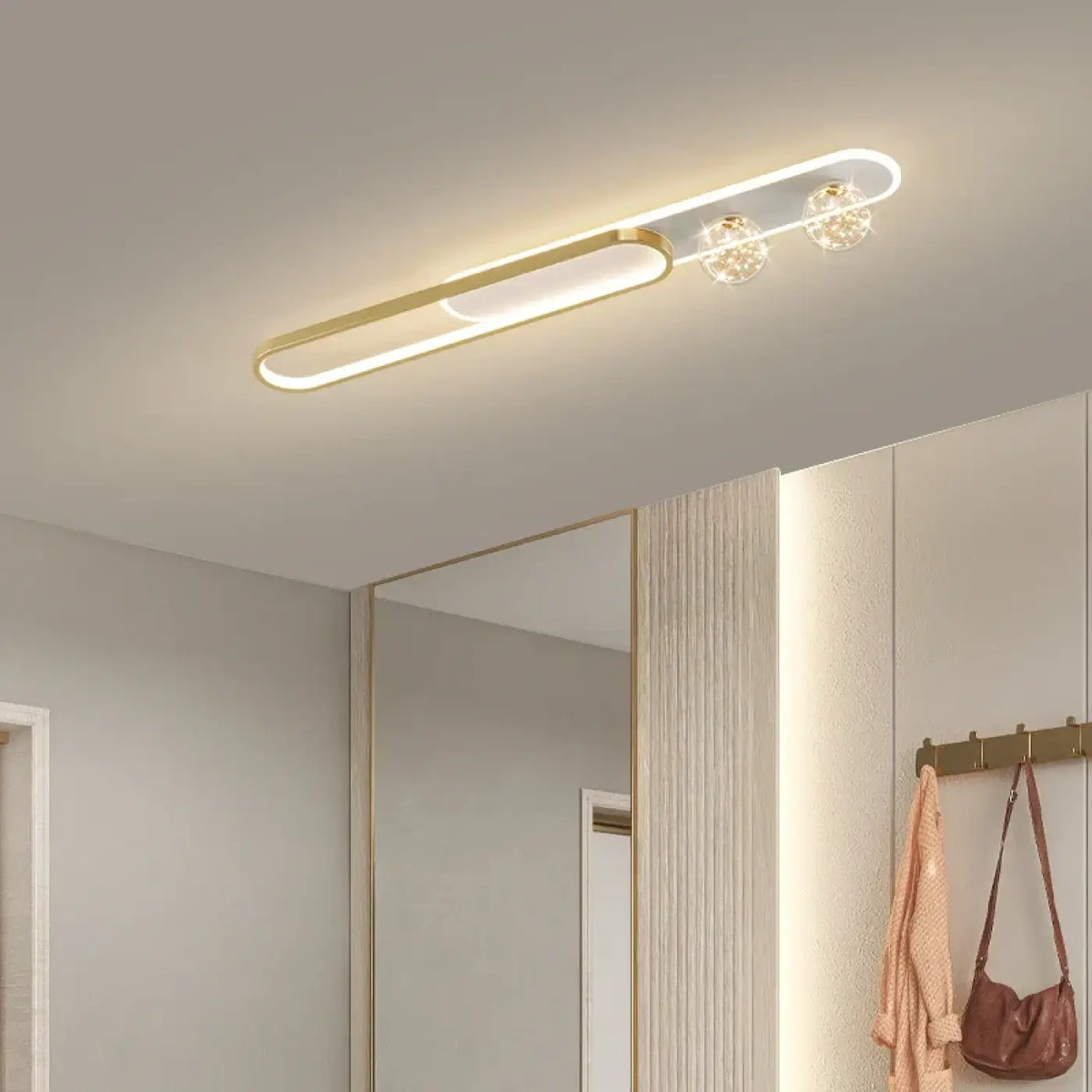 Plafonnier LED Ovale Doré | Luka