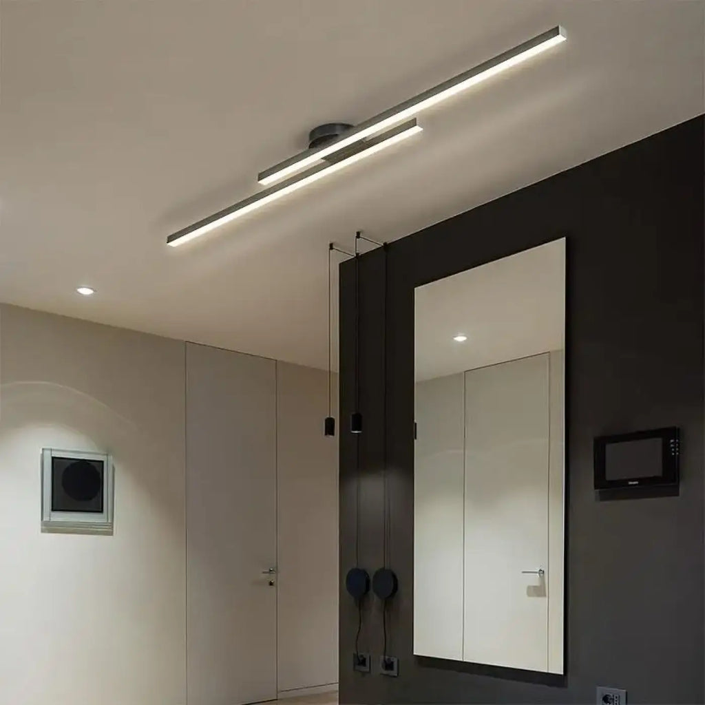 Plafonnier LED Linéaire Orientable Noir ou Blanc | Haka