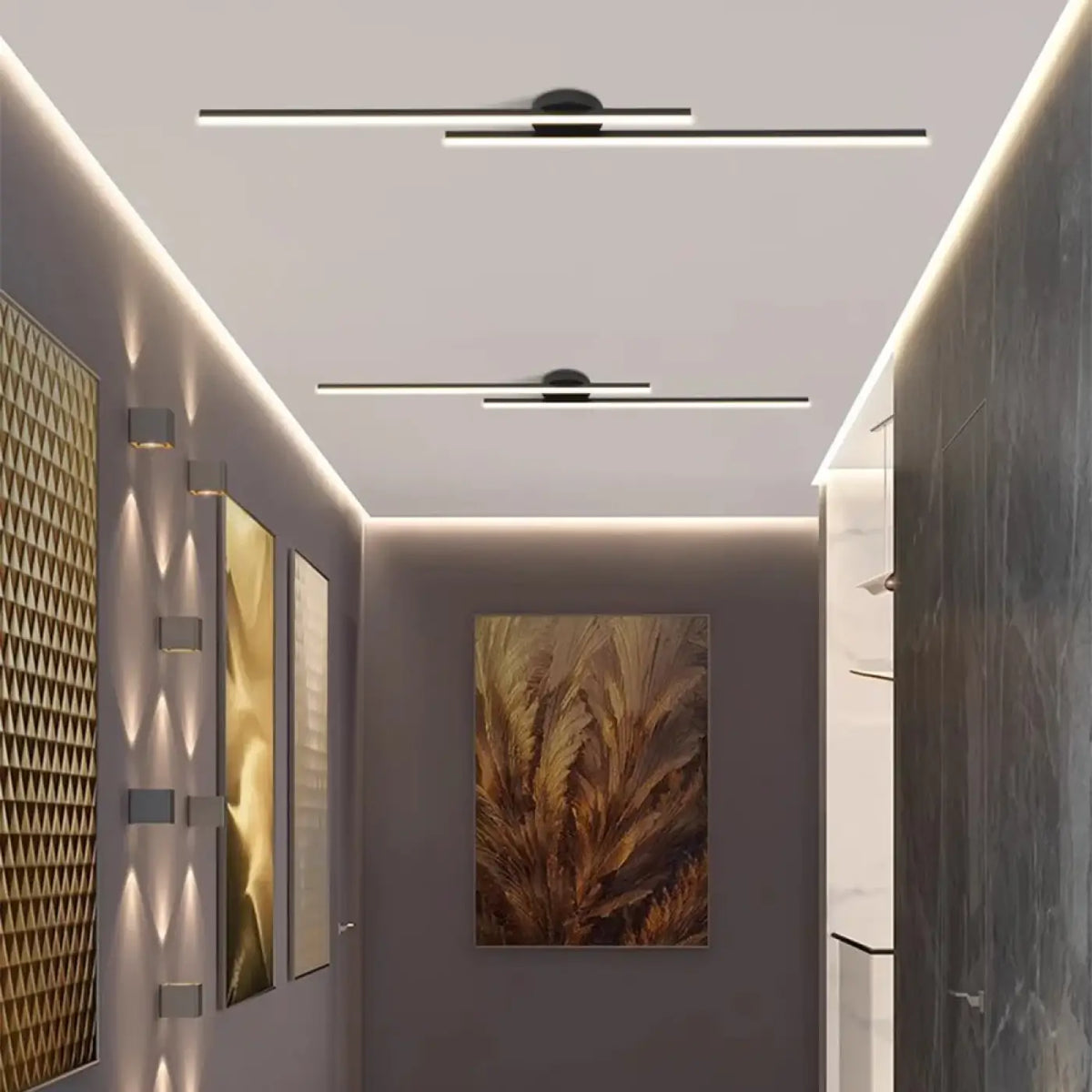 Plafonnier LED Linéaire Orientable Noir ou Blanc | Haka