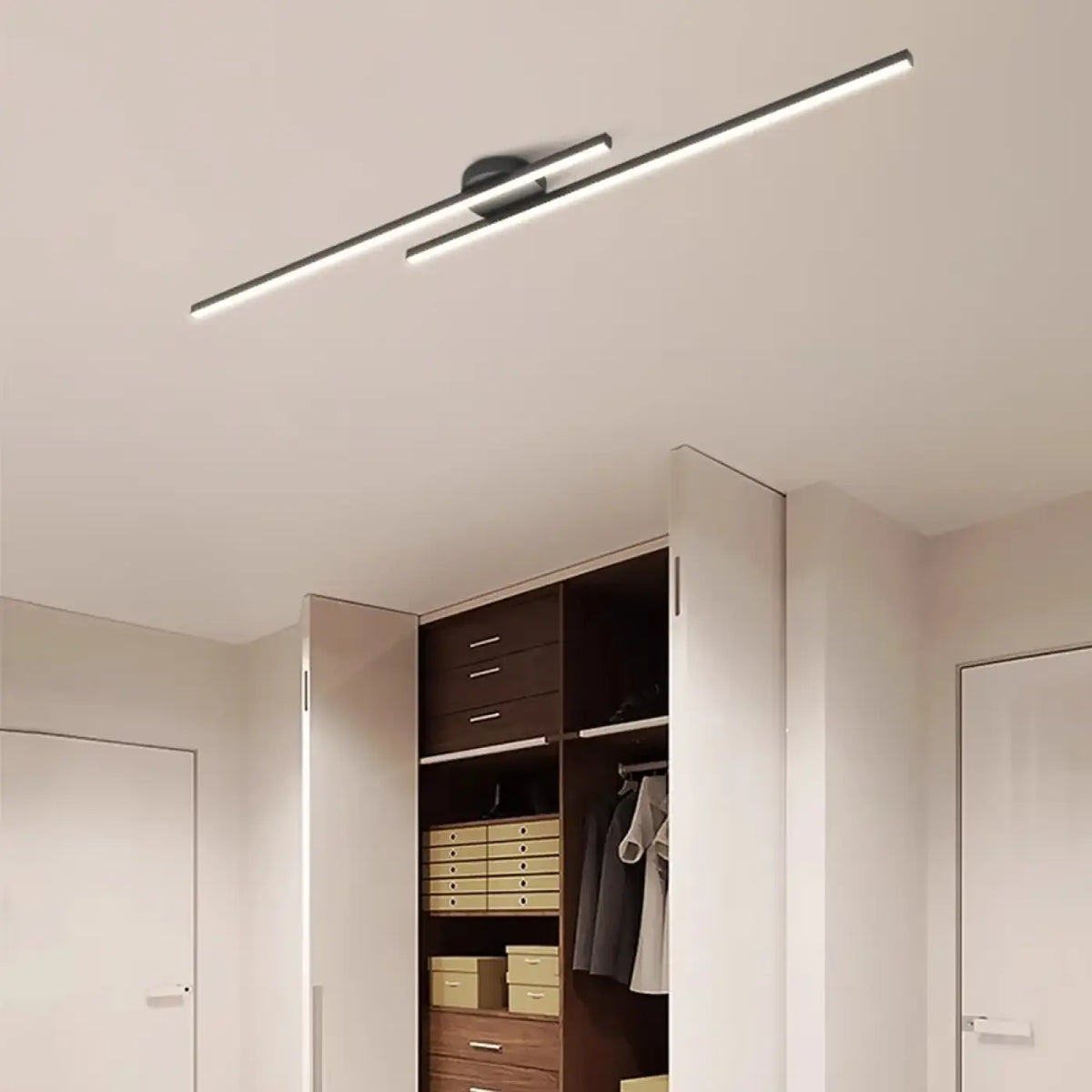 Plafonnier LED Linéaire Orientable Noir ou Blanc | Haka