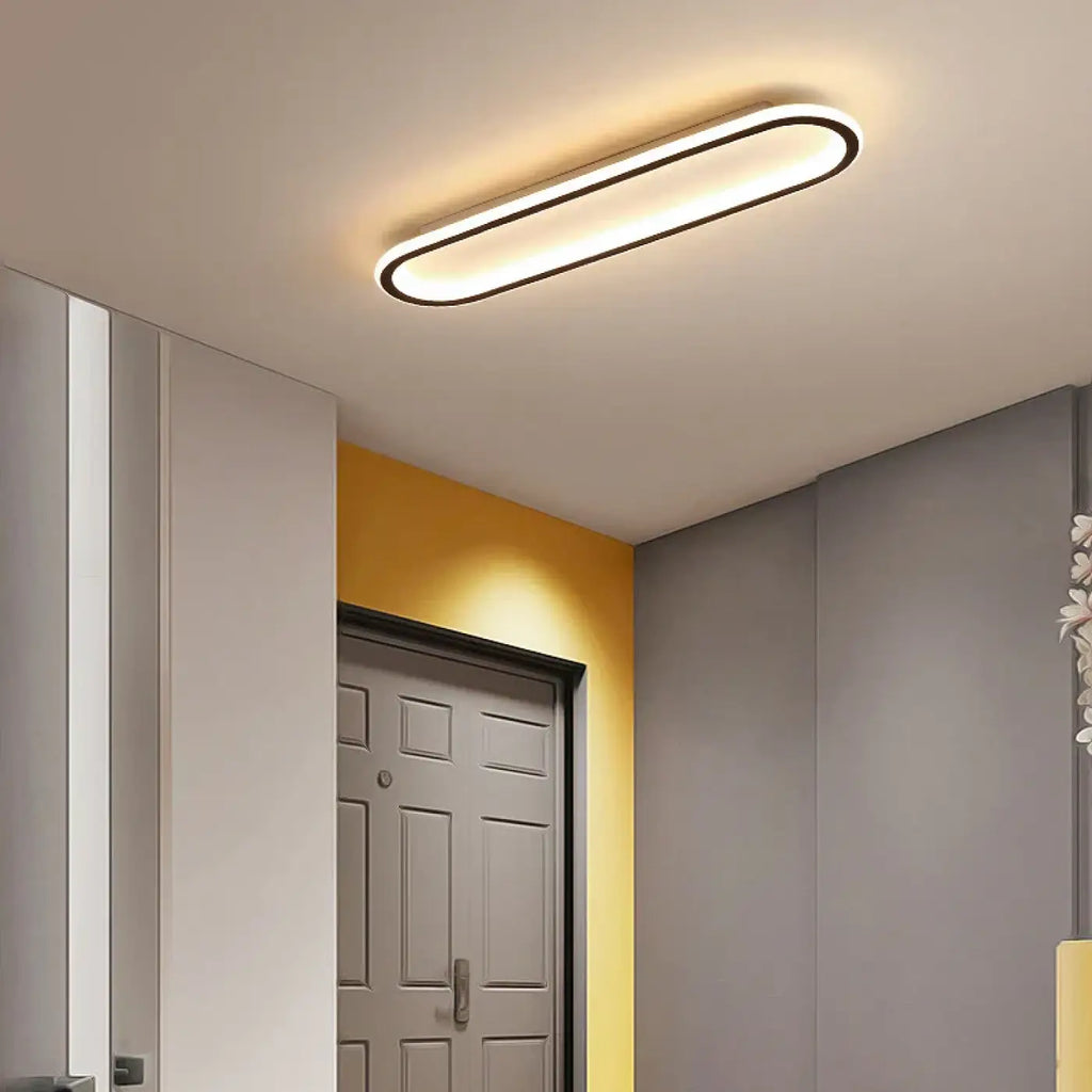 Plafonnier LED Ovale Minimaliste Noir | Sova