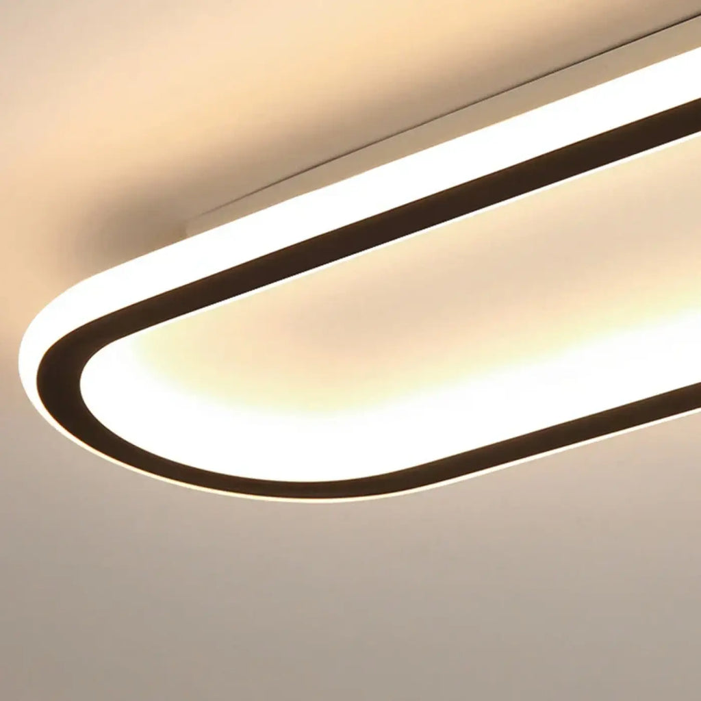 Plafonnier LED Ovale Minimaliste Noir | Sova