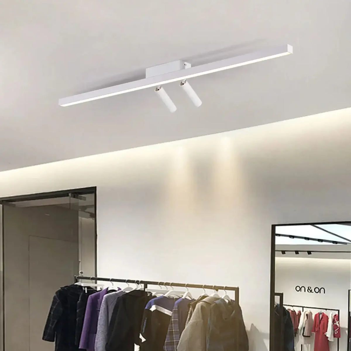 Plafonnier Linéaire Noir à Double Projecteur | Lila