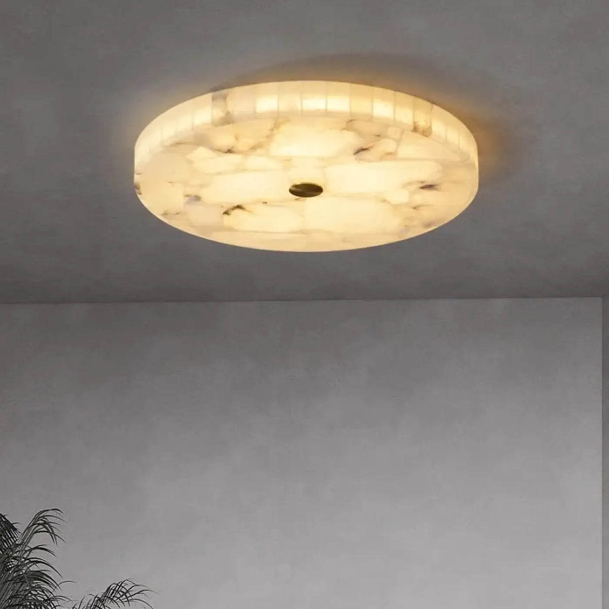 Plafonnier Rond en Albâtre Blanc | Isa