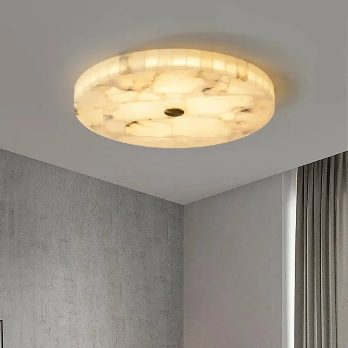 Plafonnier Rond en Albâtre Blanc | Isa