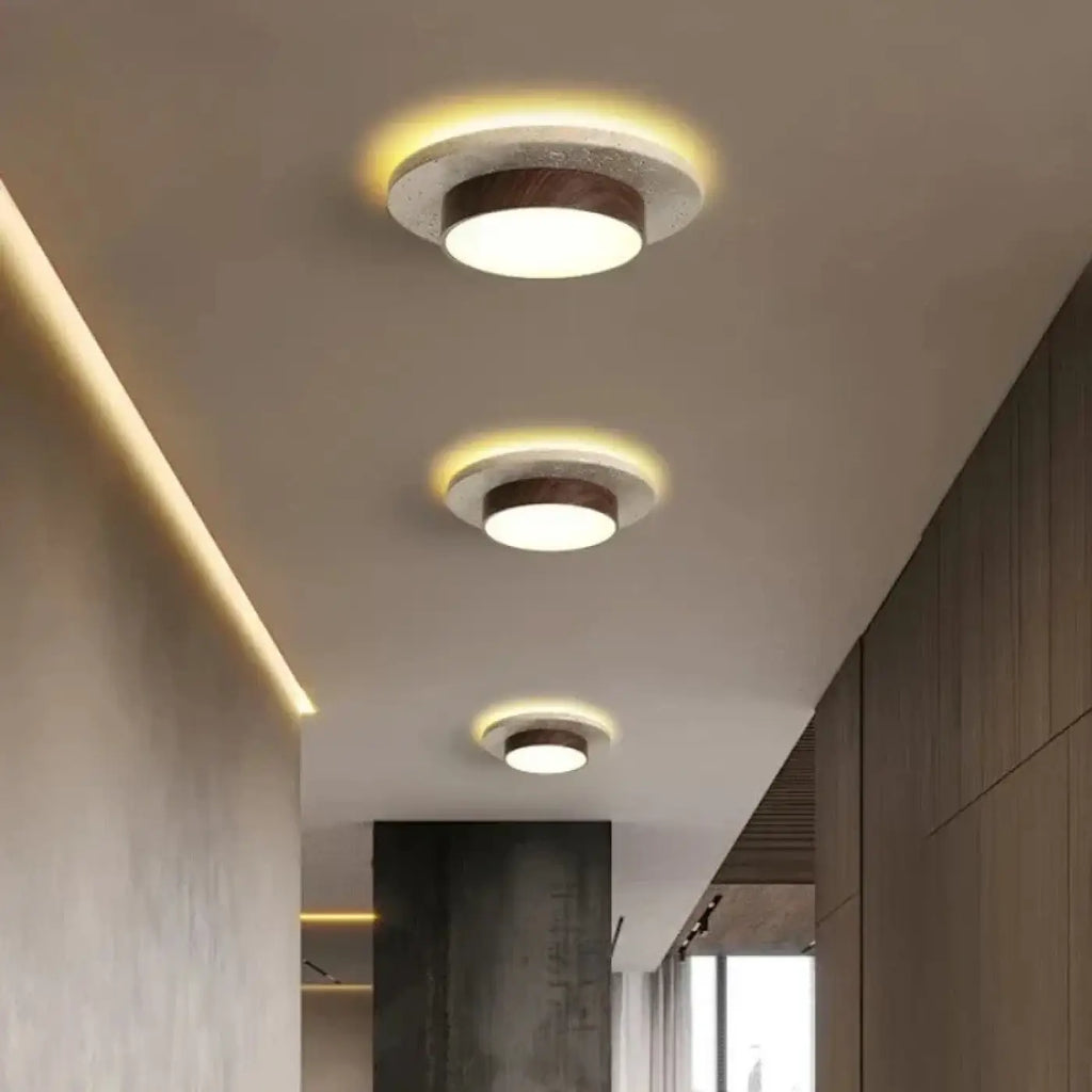 Plafonnier Rond en Bois Style Nordique | Ila