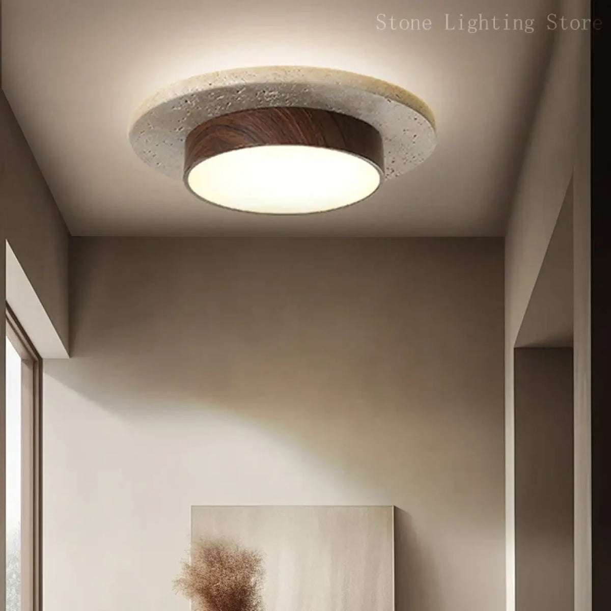 Plafonnier Rond en Bois Style Nordique | Ila
