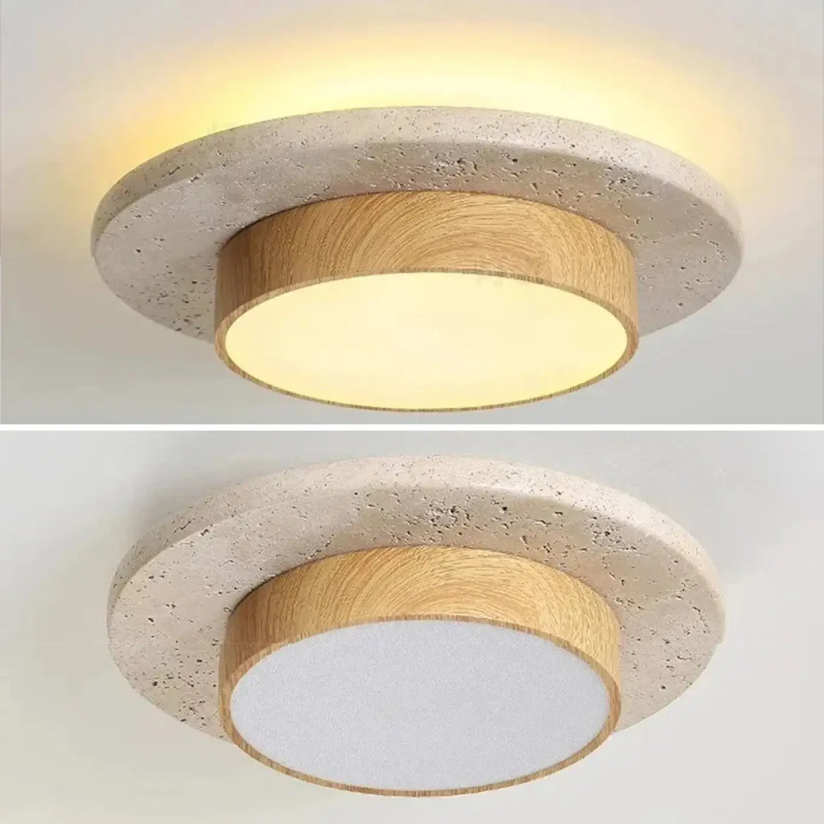 Plafonnier Rond en Bois Style Nordique | Ila
