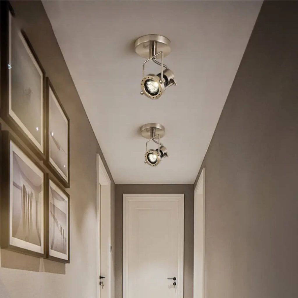 Plafonnier Spot Orientable en Métal Brossé | Gari