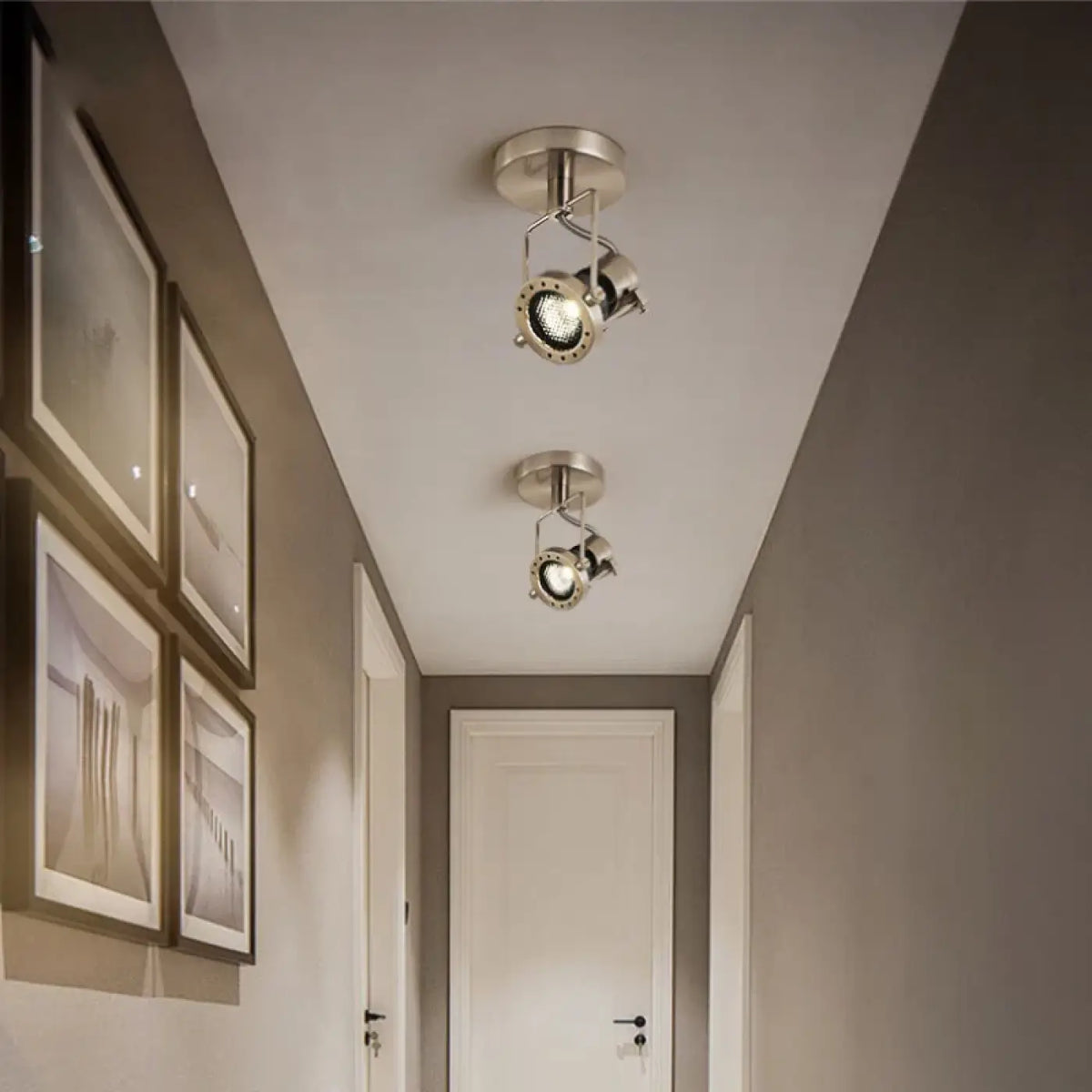 Plafonnier Spot Orientable en Métal Brossé | Gari