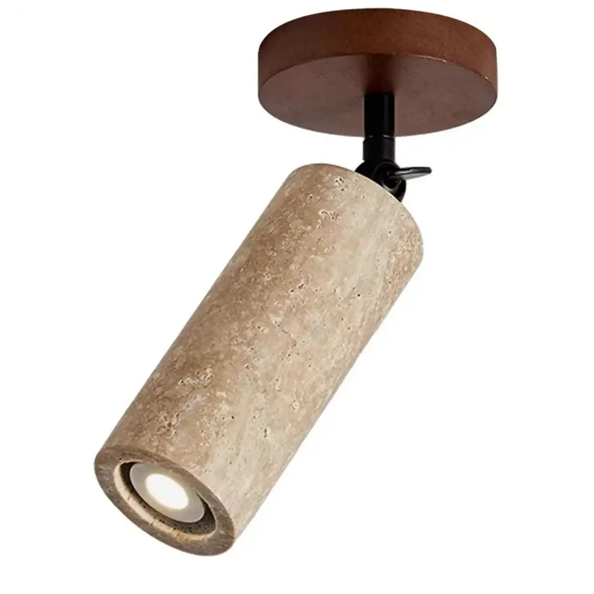 Plafonnier Spot Orientable Travertin et Bois | Gali