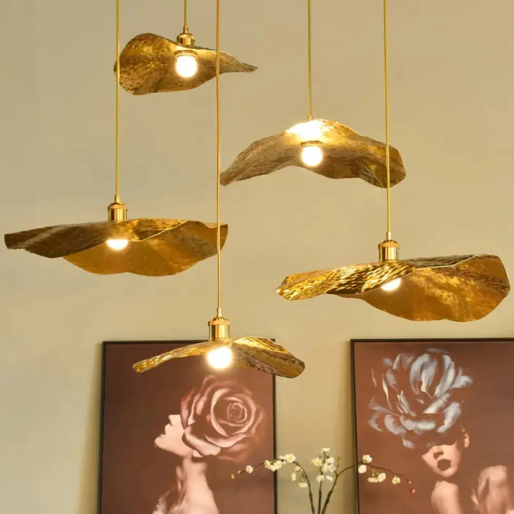 Lampe Suspendue Feuille de Lotus Cuivrée | Nusa