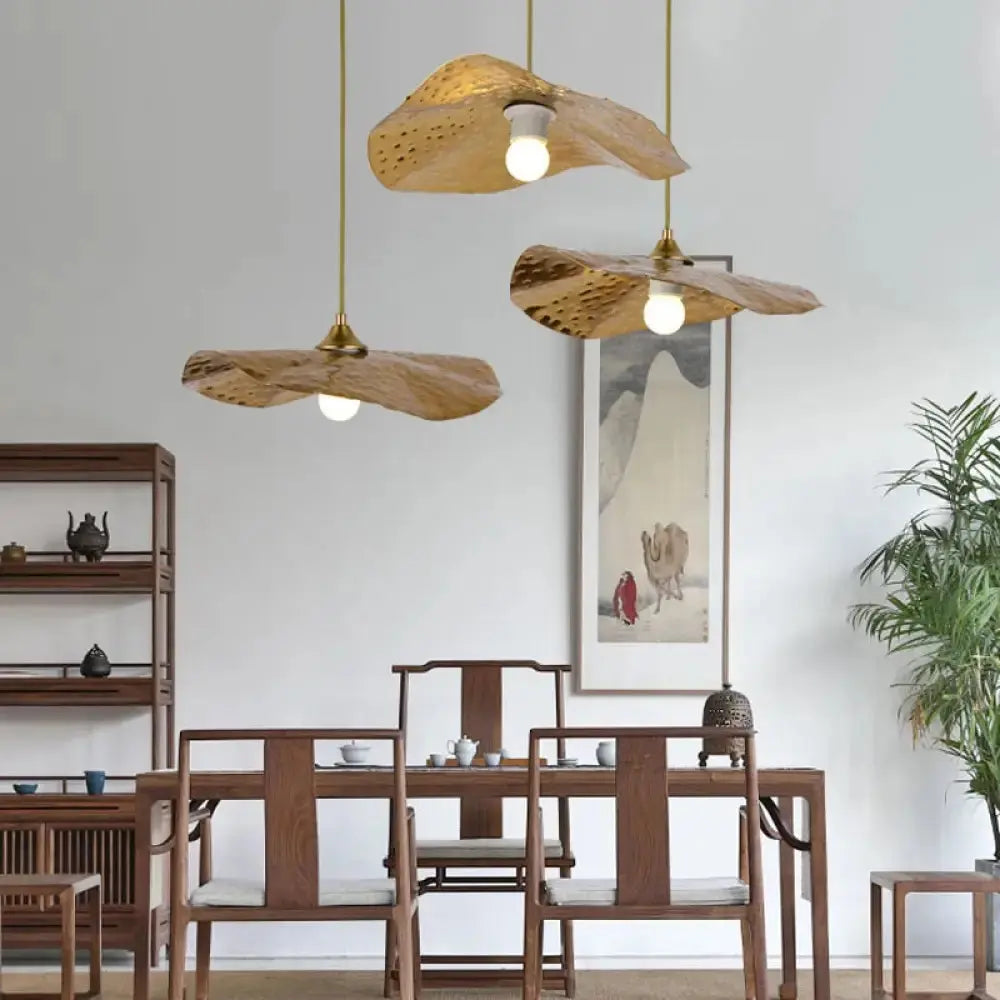 Lampe Suspendue Feuille de Lotus Cuivrée | Nusa
