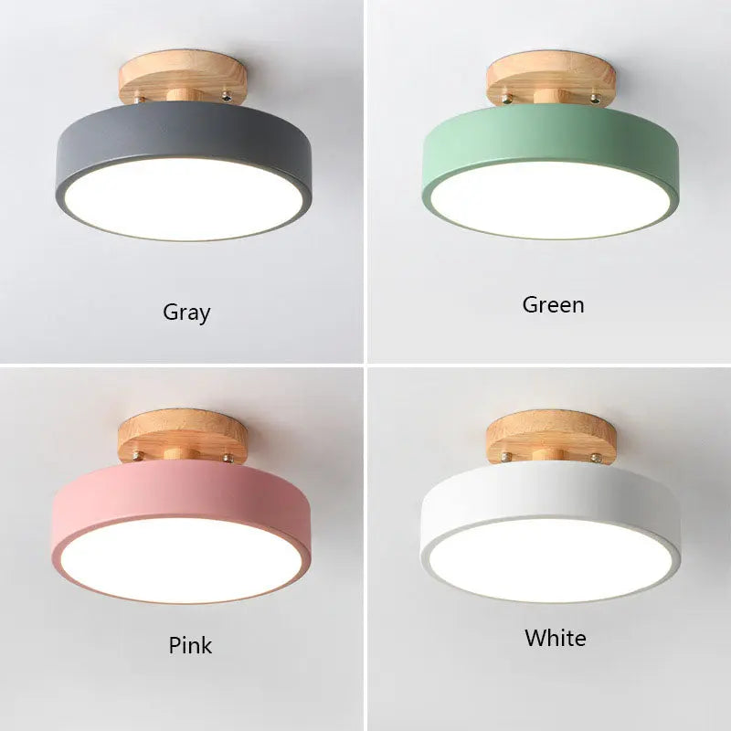 Plafonnier LED Bois et Métal Coloré | Umo