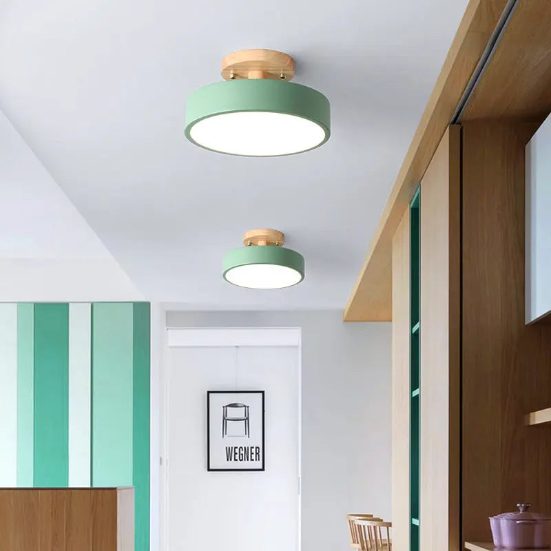 Plafonnier LED Bois et Métal Coloré | Umo