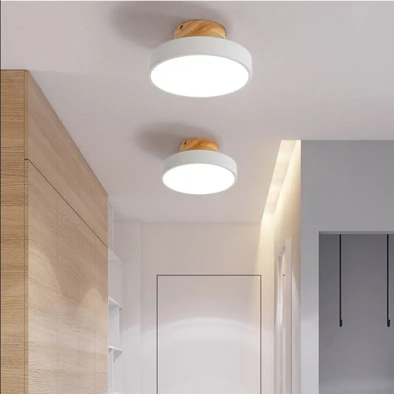 Plafonnier LED Bois et Métal Coloré | Umo