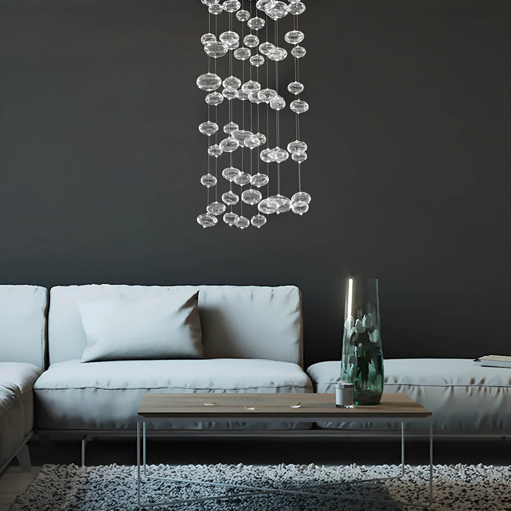 Lustre Verre Bulles Base Ronde | Nura