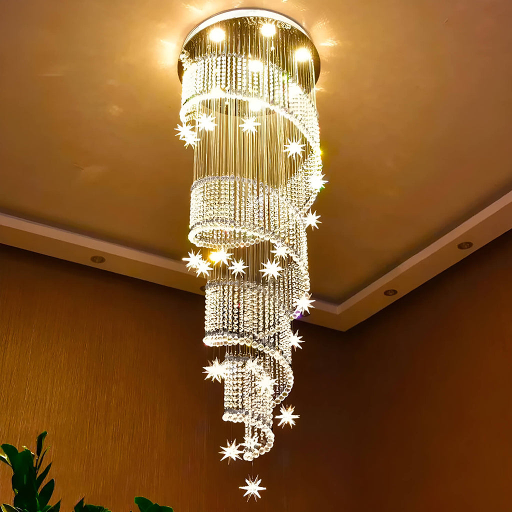 Lustre Pluie Cristal Spirale | Relo