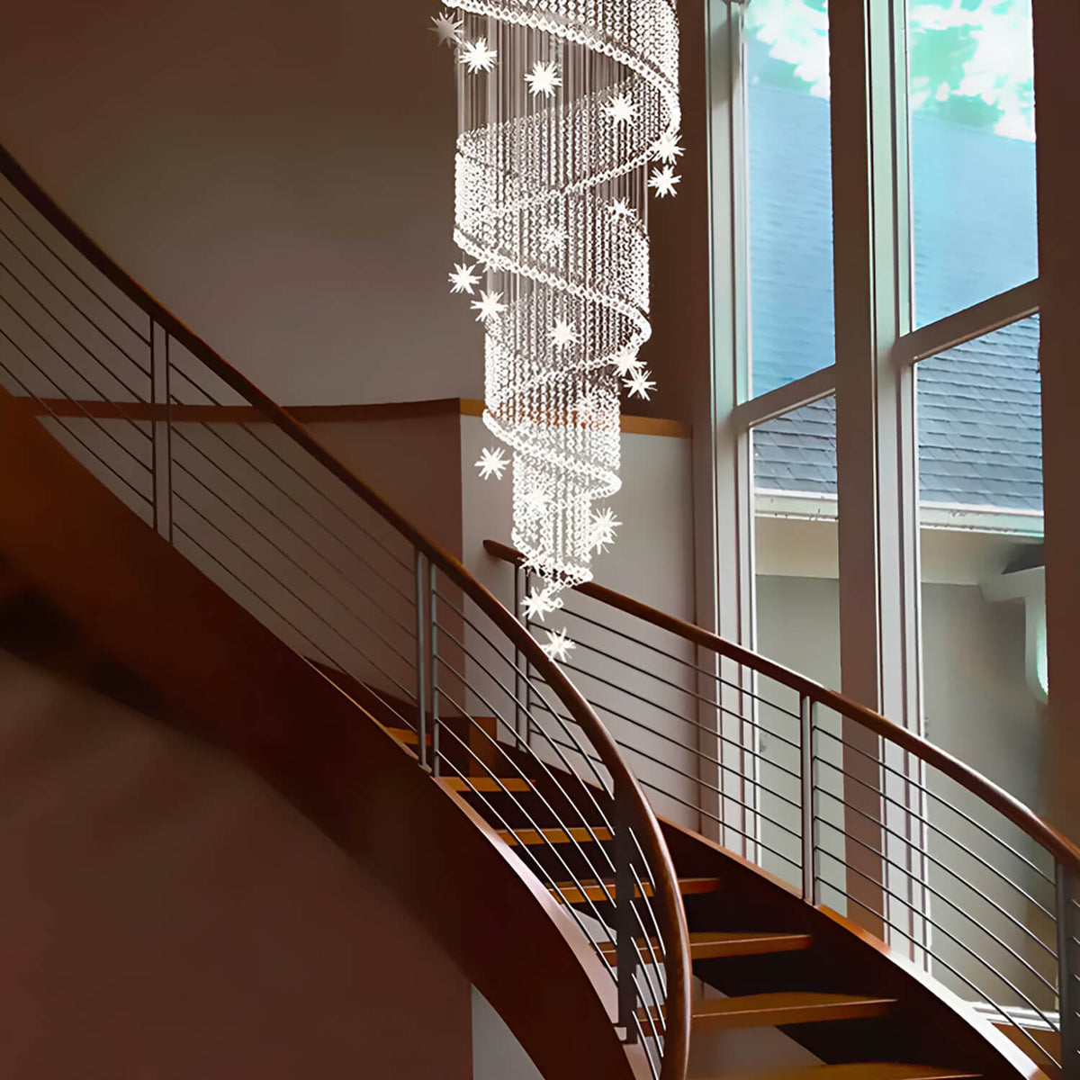 Lustre Pluie Cristal Spirale | Relo