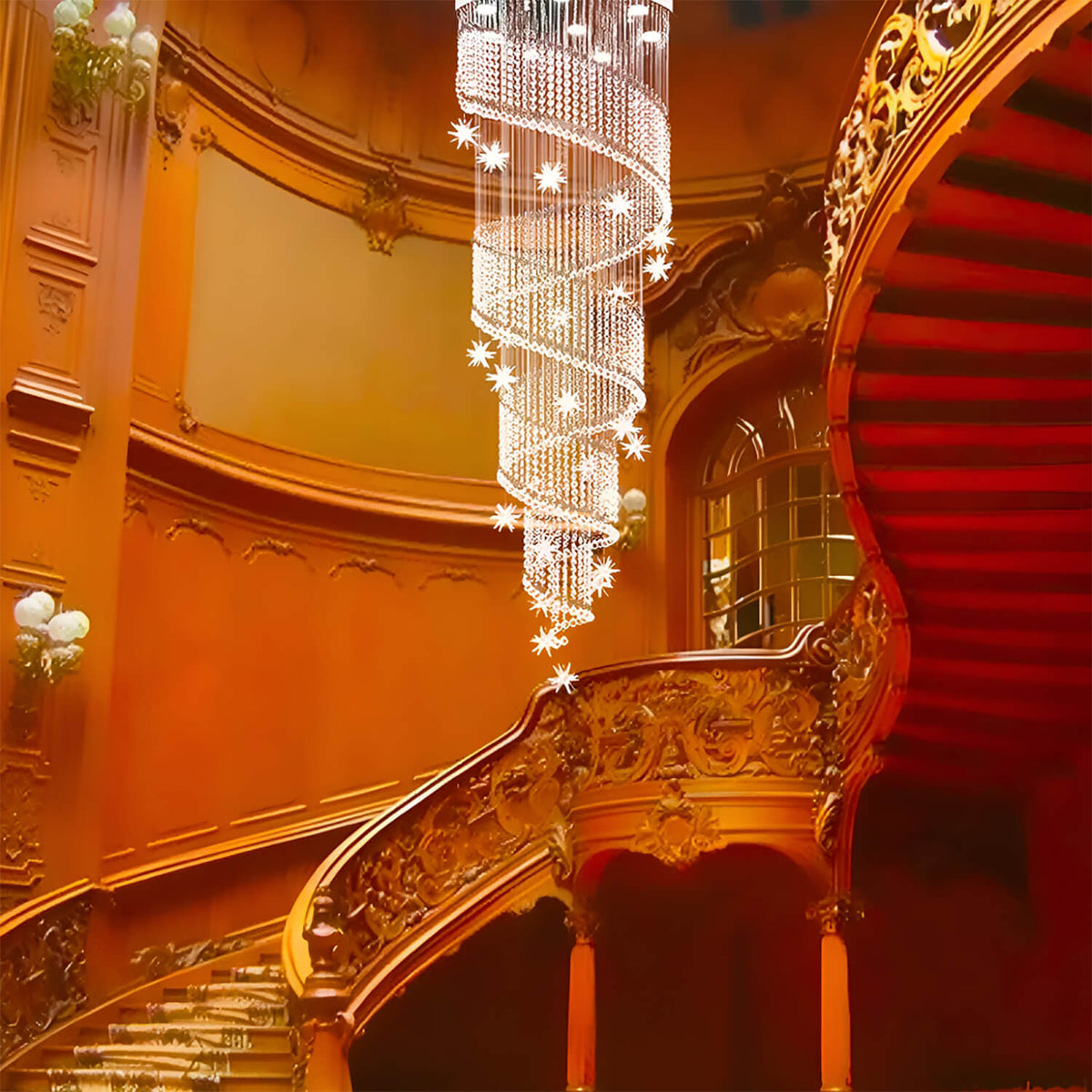 Lustre Pluie Cristal Spirale | Relo