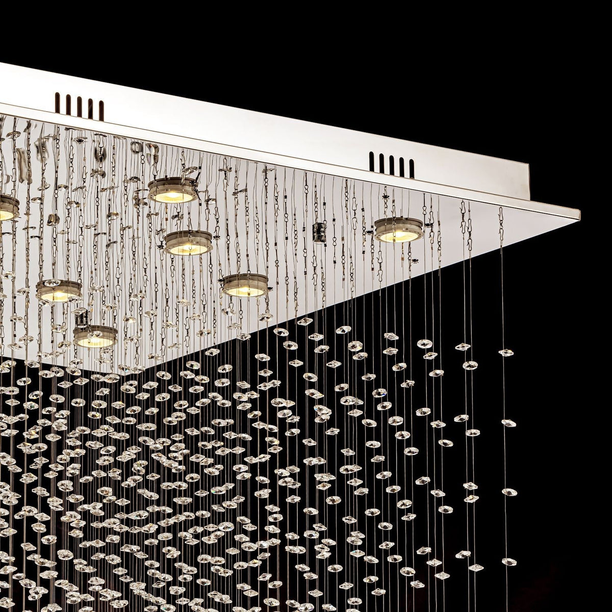 Lustre Cristal Gouttes Rectangulaire Long | Lalo