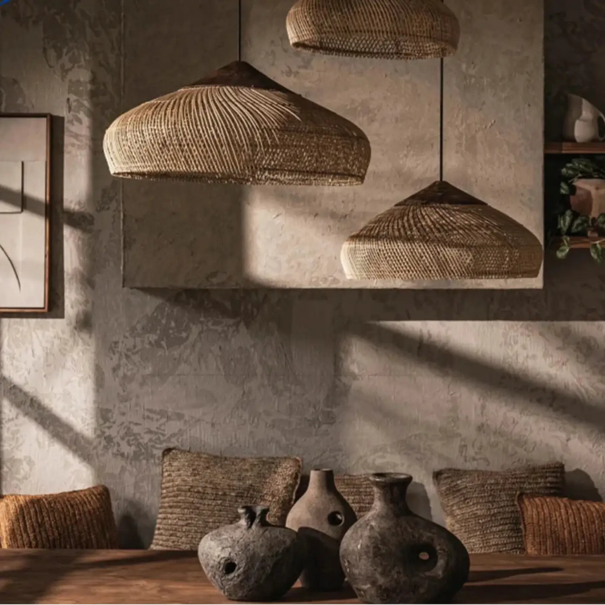 Lampe Suspendue Artisanale Forme Chapeau | Ata