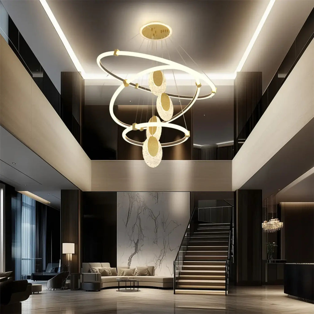 Lampe Suspendue LED à Spirales Dorées | Lira
