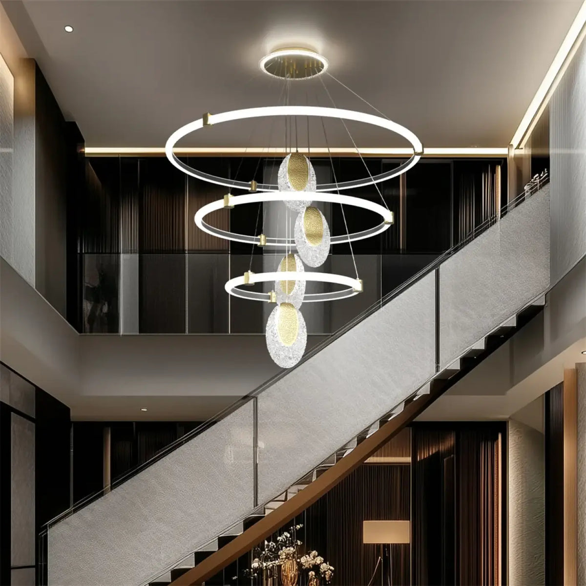 Lampe Suspendue LED à Spirales Dorées | Lira