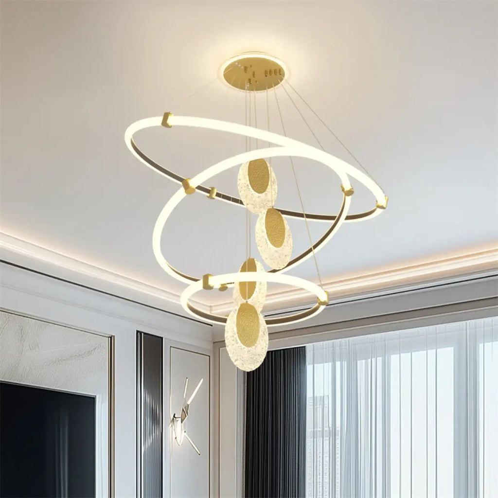 Lampe Suspendue LED à Spirales Dorées | Lira