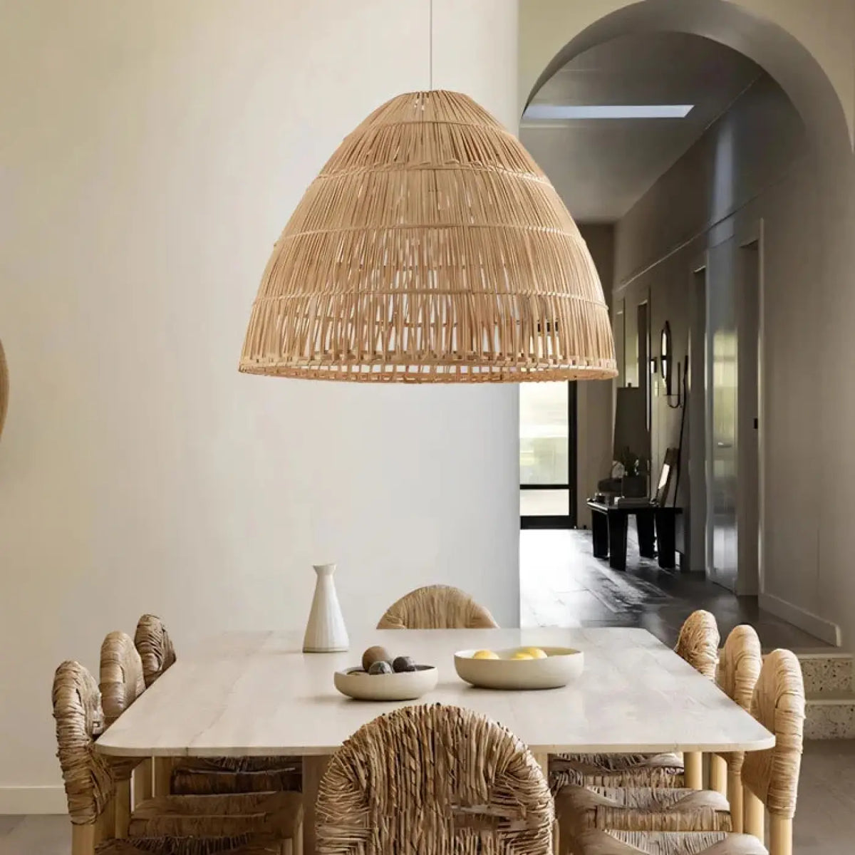 Lampe Suspendue en Bambou Tressé Bohème | Zova