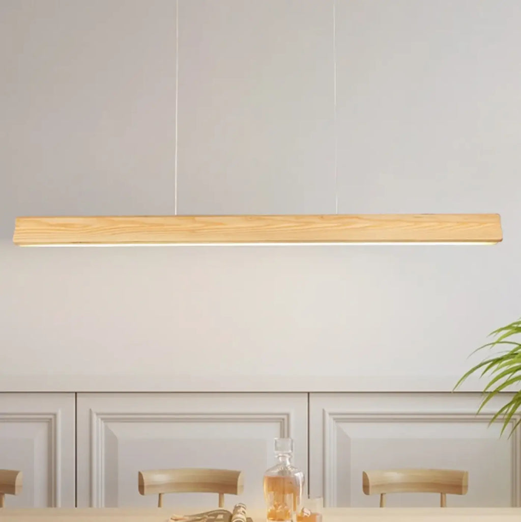 Suspension LED Linéaire en Bois Foncé | Tosa
