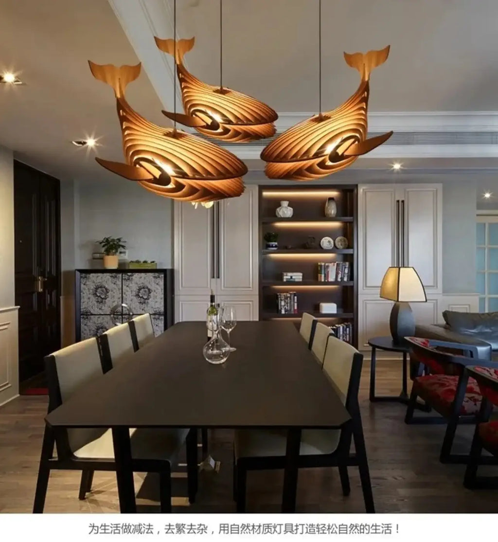 Lampe Suspendue Baleine en Bois | Reli
