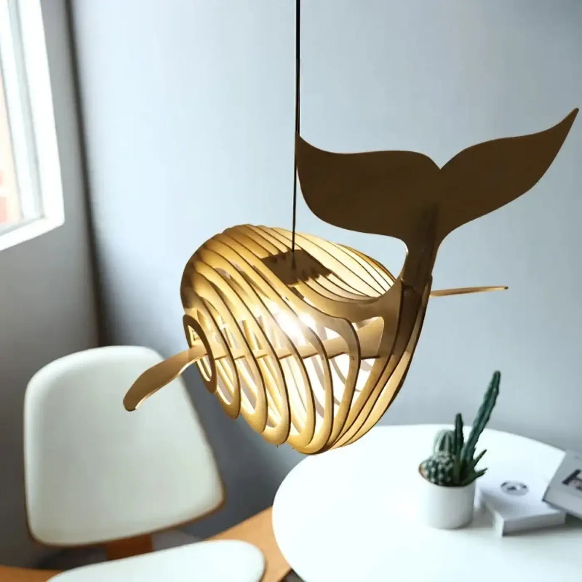 Lampe Suspendue Baleine en Bois | Reli