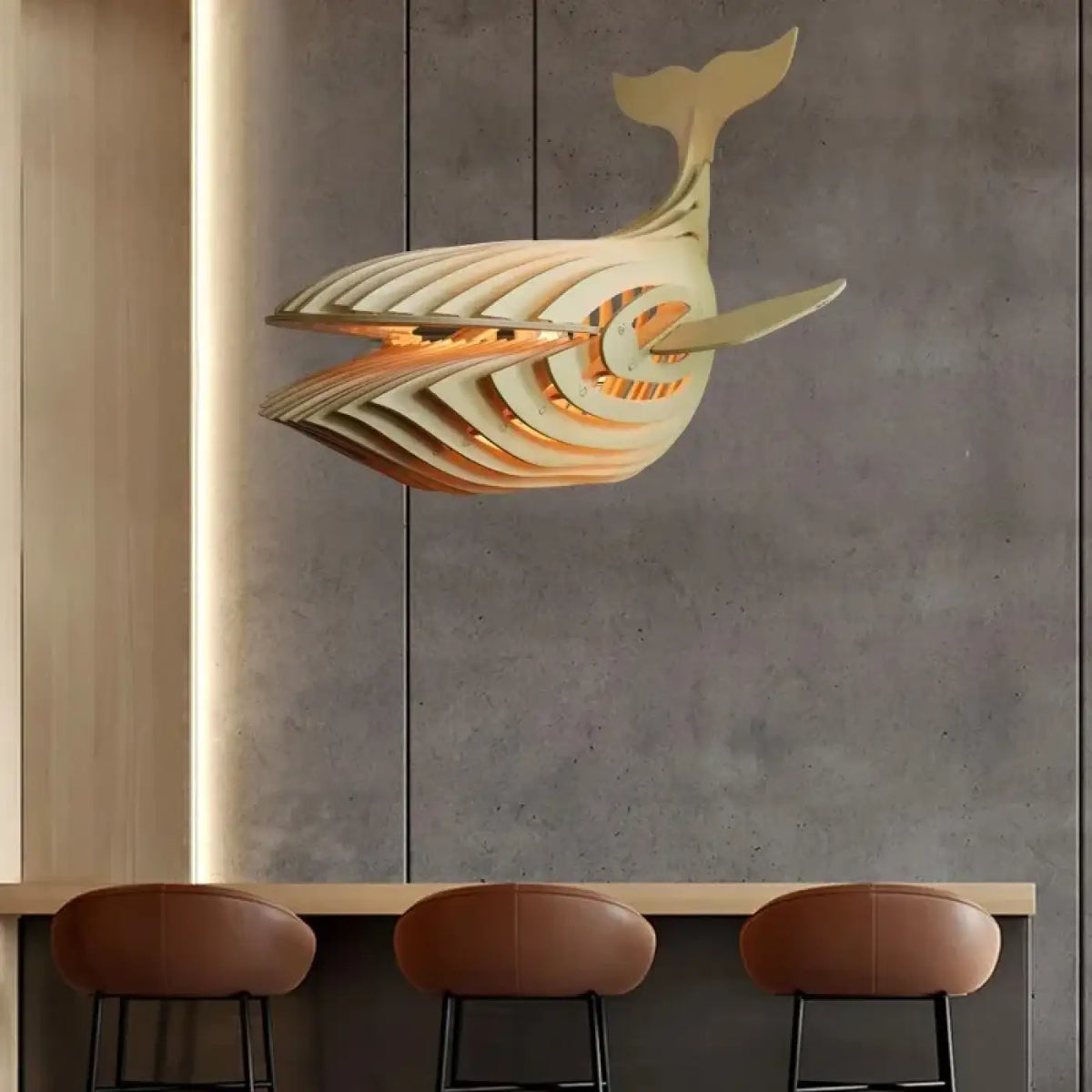 Lampe Suspendue Baleine en Bois | Reli