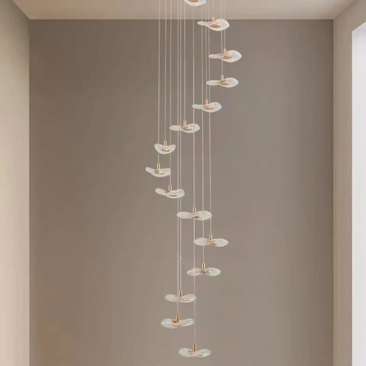 Lustre Cascade à Disques Dorés | Komo