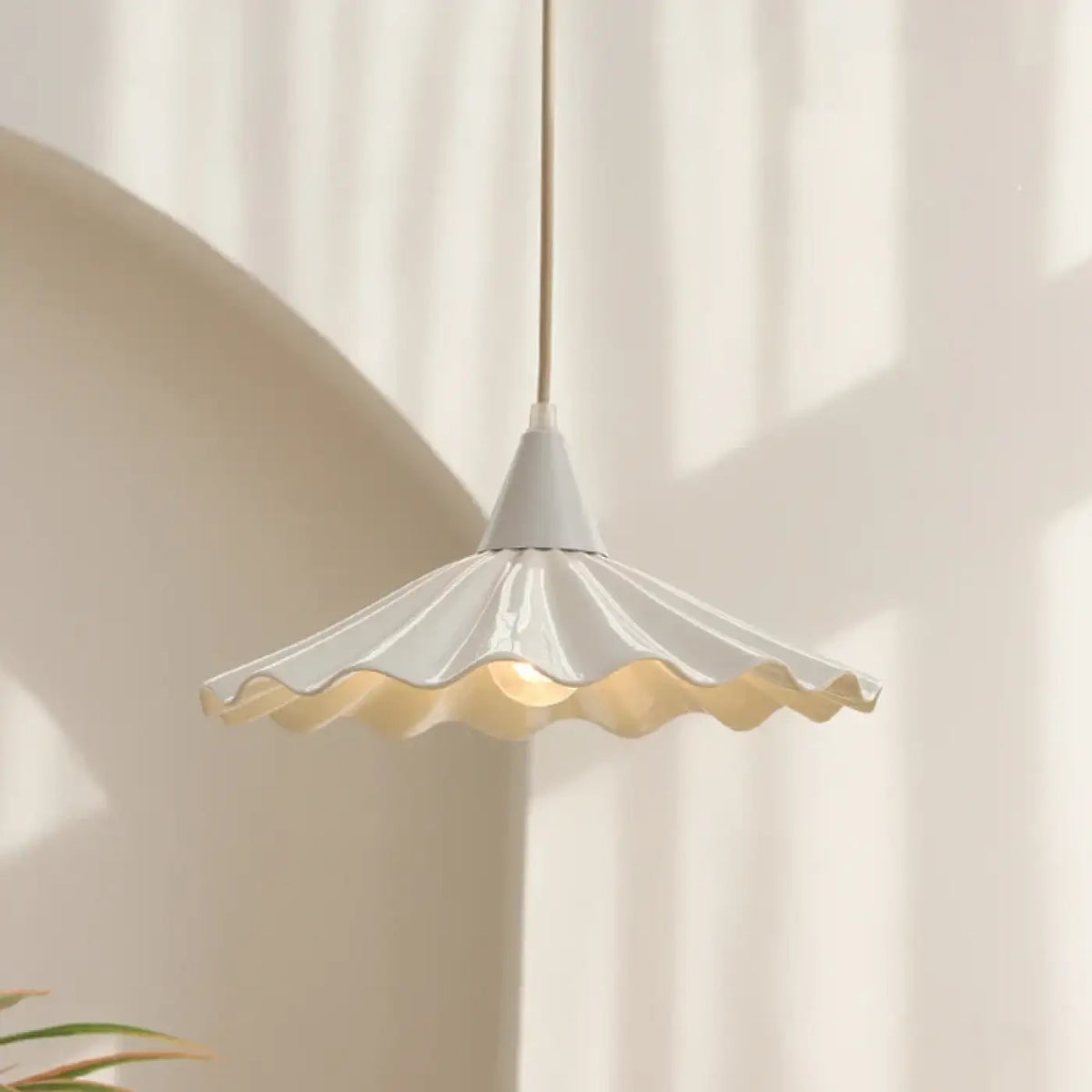 Suspension Céramique Blanche Ondulée | Seri