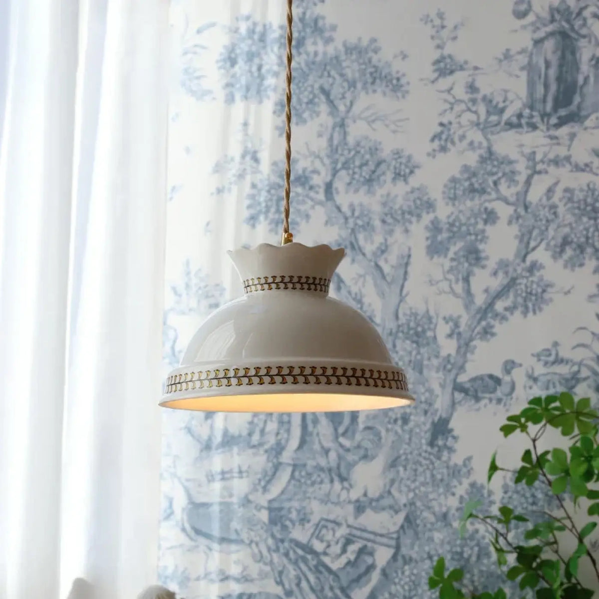 Suspension en Céramique Blanche Champêtre | Lona